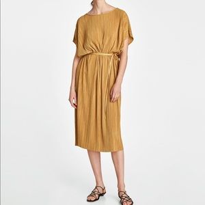 ZARA Pleated Tunic - Mustard/Gold